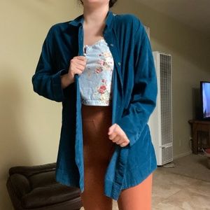 Dark Cyan Corduroy Button Down